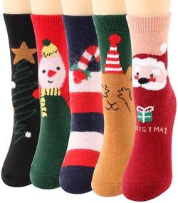 img 1 attached to Winter Wonderland: 15 Pairs of Festive Wool Socks - Perfect for Women, Girls, and Big Kids during the Holiday Season!