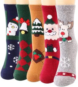 img 3 attached to Winter Wonderland: 15 Pairs of Festive Wool Socks - Perfect for Women, Girls, and Big Kids during the Holiday Season!