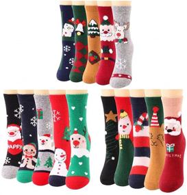 img 4 attached to Winter Wonderland: 15 Pairs of Festive Wool Socks - Perfect for Women, Girls, and Big Kids during the Holiday Season!
