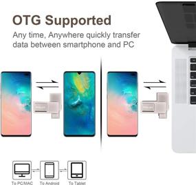 img 1 attached to 💻 THKAILAR 128GB USB Flash Drives - Dual Port OTG Memory Stick with USB and Type-C Compatibility for Android Smartphones, PCs, MacBook Pro (Silver)