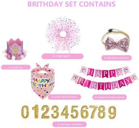 img 3 attached to 🐶 Falwela Dog Birthday Party Supplies: Scarf Hat, Tutu Skirt, Crown, Bow Tie and Triangle Scarf Banner - Celebrate Your Pet's Special Day!