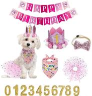 🐶 falwela dog birthday party supplies: scarf hat, tutu skirt, crown, bow tie and triangle scarf banner - celebrate your pet's special day! логотип