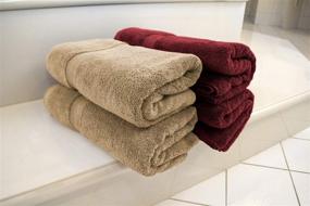 img 1 attached to 🛀 Cotton & Calm Super Absorbent Bath Towel Set - 4 Large Towels (2 Beige and 2 Cranberry, 27"x54") - Exquisite Plushness & Softness - Spa Resort and Hotel Quality, 100% Cotton Luxury Bathroom Towels