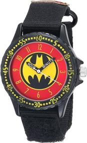 img 3 attached to Batman Kids' BAT5036 Time-Teaching Batman Watch: Black Canvas Band Edition