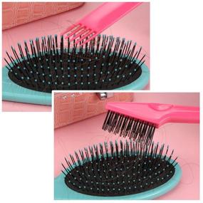 img 2 attached to 💆 Efficient Hair Brush Cleaning Tool: 2-Piece Hairbrush Cleaner Rake, Perfect for Home and Salon Use (Pink)