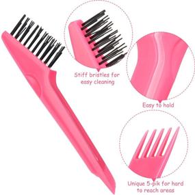 img 1 attached to 💆 Efficient Hair Brush Cleaning Tool: 2-Piece Hairbrush Cleaner Rake, Perfect for Home and Salon Use (Pink)