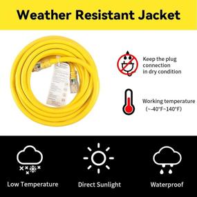 img 1 attached to 🚦 Yellow Lighted EP Outdoor Extension Cord