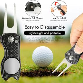 img 1 attached to Sprookber Golf Accessories Set - Complete Cleaning Kit with Retractable Club Brush, Microfiber Waffle Pattern Towel, Divot Repair Tool, Ball Marker - Perfect Golf Accessories for Men