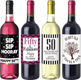 img 2 attached to Vibrant Birthday Wine Label Set for 50th Celebration - Trendy Party Supplies, Concepts, and Décor - Hilarious Gifts for Women's 50th Birthday