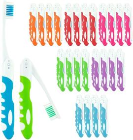 img 4 attached to 🪥 Convenient Bulk Travel Toothbrushes: Individually Wrapped, Portable Toothbrush Set for Adults - Medium Soft, Large Head, 50 Pack