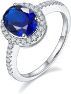 💍 bijou queen handmade engagement rings for women: sterling silver sapphire promise rings for her - hypoallergenic, excellent cut wedding anniversary birthday gift logo