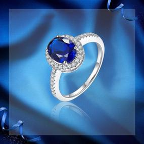 img 3 attached to 💍 Bijou Queen Handmade Engagement Rings for Women: Sterling Silver Sapphire Promise Rings for Her - Hypoallergenic, Excellent Cut Wedding Anniversary Birthday Gift