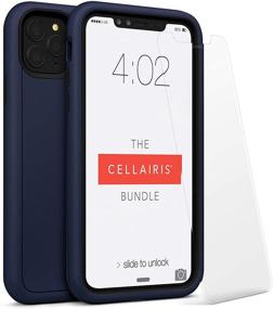 img 4 attached to 📱 Navy Blue Cellairis Bundle: iPhone 11 Pro Max Cell Phone Case and Tempered-Glass Screen Protector