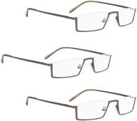 👓 stylish metal half-rim reading glasses: 3 pack of smart readers logo