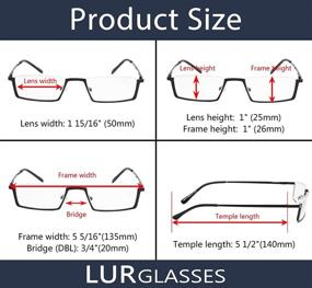 img 2 attached to 👓 Stylish Metal Half-Rim Reading Glasses: 3 Pack of Smart Readers