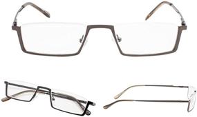 img 3 attached to 👓 Stylish Metal Half-Rim Reading Glasses: 3 Pack of Smart Readers