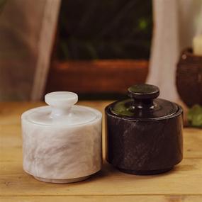 img 4 attached to 🧂 Marblous Krafts: Stylish Marble White and Black 3.5 oz Salt Cellar, Trinket Box, and Butter Keeper – Kitchen Décor for Counter