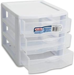 img 2 attached to Sterilite Organizer Mini 3 Drawer White Small - Pack of 2: Efficient Storage Solution