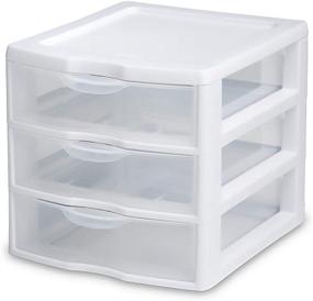 img 1 attached to Sterilite Organizer Mini 3 Drawer White Small - Pack of 2: Efficient Storage Solution