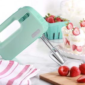 img 2 attached to Dash SmartStore™ Compact Hand Mixer Electric: Whisk & Blend Perfect Treats with 3 Speed, 150-Watt Power - Aqua