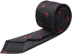 img 3 attached to 🎩 Red Alizeal Skull Pattern Neckties