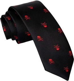 img 4 attached to 🎩 Red Alizeal Skull Pattern Neckties