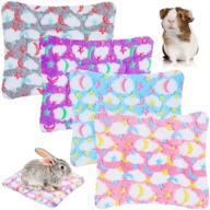 🐹 cozy plush hamster guinea pig bed mats set - warm small animal sleep bedding pad for bunny, squirrel, hedgehog, chinchilla логотип