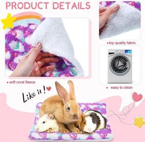 img 2 attached to 🐹 Cozy Plush Hamster Guinea Pig Bed Mats Set - Warm Small Animal Sleep Bedding Pad for Bunny, Squirrel, Hedgehog, Chinchilla