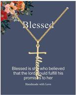 ⛪ inspirational christian cross statement necklace for religious faith cocktail parties - mantra words card design logo