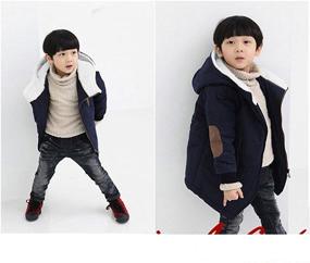 img 2 attached to Gaorui Boys Winter Hooded Down Coat Jacket with Thick Wool Lining - Kids Warm Faux Fur Outerwear Coat