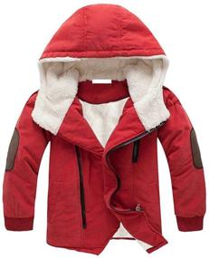 img 4 attached to Gaorui Boys Winter Hooded Down Coat Jacket with Thick Wool Lining - Kids Warm Faux Fur Outerwear Coat