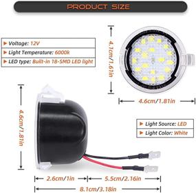 img 3 attached to Hatzu LED Под Зеркалом, Заливавший Светильник, Замена для Ford Raptor Expedition Explorer Flex Fusion Lincoln Navigator MKS MKT MKX MKZ Mark LT LS (2 штуки) - Ксеноново-белый 6000K