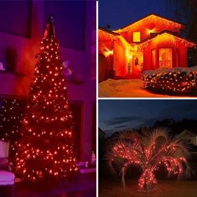 img 1 attached to Christmas Tree String Lights - 120LED 13M/42Ft Memory Function 8 Modes End-To-End Plug In Seasonal Decor