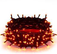 christmas tree string lights - 120led 13m/42ft memory function 8 modes end-to-end plug in seasonal decor logo