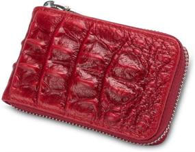 img 4 attached to Embossed Credit Zipper Leather Excellent Women's Handbags & Wallets and Wallets