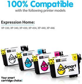 img 2 attached to Enhanced Smart Ink Remanufactured Ink Cartridge Replacement for Epson T288 288XL 288 XL (Black &amp; C/M/Y 4 Combo Pack) - Compatible with Expression Home XP-330 XP-430 XP-434 XP-446 XP-440 XP-340