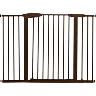 👶 манчкин удобные детские ворота easy close xl с давлением для лестниц, коридоров и дверей - проход с дверью, широкий диапазон: от 29,5" до 51,6" - металл, бронзовая отделка логотип