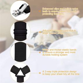 img 2 attached to 🛏️ Adjustable Fitted Bed Sheet Holder Straps, Crisscross Elastic Band Fasteners Grippers Clip, 2pcs/Set in Black - Bed Sheet Suspenders