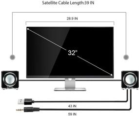 img 2 attached to 🖥️ ARVICKA Computer Speaker: Compact Wired Multimedia Speaker with LED Accents for PC Monitor, Laptop, and more - Black