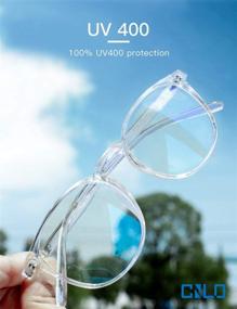 img 1 attached to CNLO Blue Light Blocking Glasses: Ultimate UV Protection for Eyestrain-Free Gaming & Computer Use – Lightweight Frame Eyewear for Men/Women (Crystal)