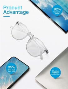 img 2 attached to CNLO Blue Light Blocking Glasses: Ultimate UV Protection for Eyestrain-Free Gaming & Computer Use – Lightweight Frame Eyewear for Men/Women (Crystal)