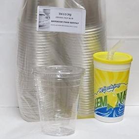img 3 attached to 🥤 100 Sets 16 oz. Plastic CLEAR Cups with Flat Lids for Iced Coffee, Bubble Boba Tea, and Smoothies - Ideal for Slush, Cold Drinks, and More! Includes 1 REUSABLE Cup Set