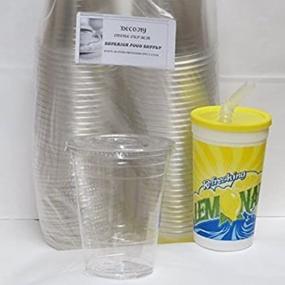 img 4 attached to 🥤 100 Sets 16 oz. Plastic CLEAR Cups with Flat Lids for Iced Coffee, Bubble Boba Tea, and Smoothies - Ideal for Slush, Cold Drinks, and More! Includes 1 REUSABLE Cup Set