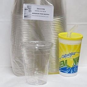 img 2 attached to 🥤 100 Sets 16 oz. Plastic CLEAR Cups with Flat Lids for Iced Coffee, Bubble Boba Tea, and Smoothies - Ideal for Slush, Cold Drinks, and More! Includes 1 REUSABLE Cup Set