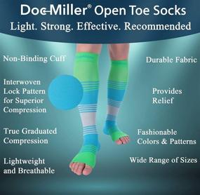 img 1 attached to Premium Open Toe Compression Socks Dress Series 1 Pair 20-30mmHg by Doc Miller