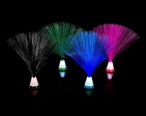 img 1 attached to 🔦 4 Pack Multicolored Set of Playlearn Fiber Optic Lights with 9" Light Base (Includes Four 9" Lamps)