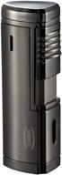 cobber torch cigar lighter: windproof quad flame butane fuel for smoking, refillable and punch-enabled, in gunmetal gray logo