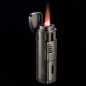 img 2 attached to Cobber Torch Cigar Lighter: Windproof Quad Flame Butane Fuel for Smoking, Refillable and Punch-Enabled, in Gunmetal Gray