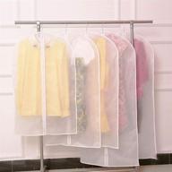 👗 bringsine hanging garment bag: clear full zipper, lightweight suit peva, moth-proof dust cover - pack of 5 (60x120cm) логотип