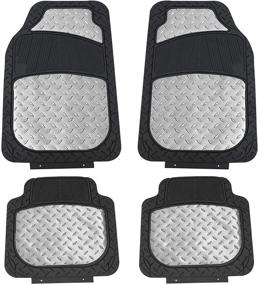 img 4 attached to FH Group F11315SILVER Silver Floor Weather Rubber Mats For Cars